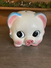 Small Vintage Ceramic Pink Pig Piggy Bank 3 3/4