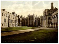 England. Arundel. Castle. The Quadrangle. Vintage Photochrome by P.Z, Photochr picture