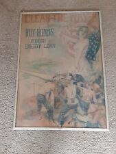 CLEAR THE WAY 20x30 WW1 CHRISTY WAR BOND POSTER PRE-OWNED AC READ DESCRIPTION  picture