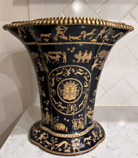 JUWC 1897 Vase Brass Trim Antique Chinese Asian Decor picture