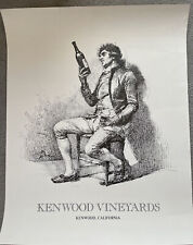 Vintage Kenwood Vineyards 1970s Wine Poster Man Regarding Wine Bottle picture