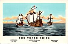 Jamestown VA Virginia The Three Sailing Ships Expedition Vintage Postcard picture