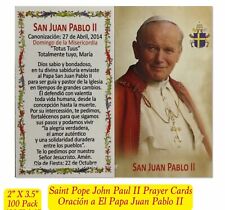 100 Catholic Spanish Holy Prayer Card Prayer Saint POPE John Paul II Juan Pablo picture