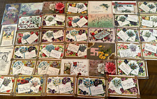 Big Estate Lot of 37~ Antique~Good Luck Swastika~Greetings Postcards-1900's-h600 picture