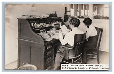 C.G. Conn's Band Instrument Factory Dictation Room  RPPC Postcard picture