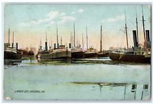 1912 Winter Fleet Steamer Cruise Ship Manitowoc Wisconsin WI Vintage Postcard picture