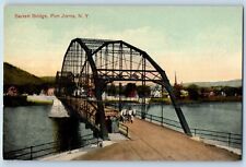 Port Jervis New York NY Postcard Barrett Bridge Exterior View Lake River c1910 picture