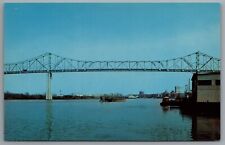 Savannah GA Talmadge Bridge Savannah Skyline c1960 Chrome Postcard picture