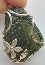 Moldavite Pendant 925 Silver 60ct Prong Set w/Certificate of Authenticity picture