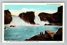 Twin Falls ID-Idaho, Twin Falls And Snake River, Antique, Vintage Postcard picture