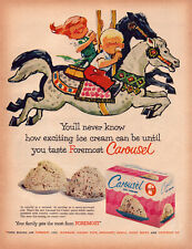 A5 Vintage Print Ad Crousel Ice Cream From Foremost White Tastemark Sunny Brook picture