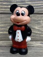 Mickey Mouse Red Pants Black Coat Plastic Figure 1986 Disney Tootsie toy 4.5” picture