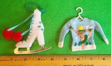 Michael Simon 2 /Set Sweater & Ice Skate Ornaments NWOT RARE Collectable VALUE picture