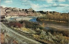 Little Missouri River ND North Dakota Bad Lands Postcard PM Spokane WA Cancel picture