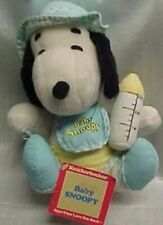 Vintage BABY SNOOPY Doll with Hat, Bottle & Bib By Knickerbocker MINT w HANGTAG picture