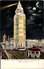 BROOKLYN NY - Coney Island Dreamland The Tower By Night Postcard picture