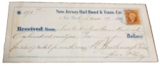 JUNE 1868 NEW JERSEY RAILROAD AND TRANSPORTATION COMPANY PRR PREDECESSOR RECEIPT picture