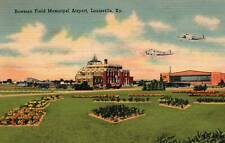 Louisville Kentucky KY Bowman Field Municipal Airport Linen Vintage Postcard picture