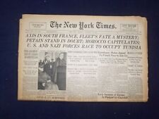 1942 NOV 12 NEW YORK TIMES-AXIS IN SOUTH FRANCE, FLEET'S FATE A MYSTERY- NP 6517 picture