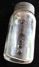 Vintage HORLICK'S MAILTED MILK Sample Jar, Embossed With Tin Lid 3.25 inches picture