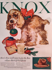 1951 Esquire Ads KNOX Hats Albert Staehle Dog painting Charter Oak Whisky picture
