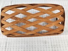 Workshops of Gerald Henn small woven tobacco basket Year 2000 Leather Handles picture