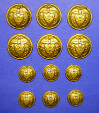 Set of 12 BOSTON PROPER Gold Tone metal replacement buttons Good Used Condition picture