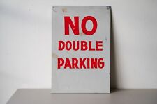 1970s No Double Parking Hand-Painted Metal Sign picture