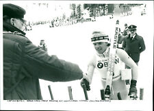Serge Lang congratulates Andreas Wenzel in Cortina - Vintage Photograph 3163078 picture