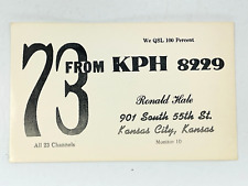 Vintage QSL Card Ham CB Amateur Radio Ronald Hale Kansas City KPH 8229 Signed picture