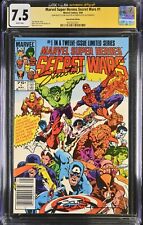 Marvel Super Heroes Secret Wars #1 CGC 7.5 Signed Jim Shooter & Beatty Newsstand picture