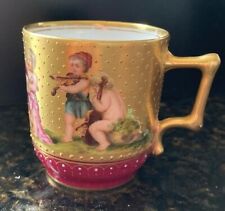 Antique WIEN FD Austria Demitasse Cup w/7 Hand painted Cupids Gold on Porcelain picture