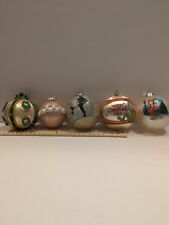 VTG Lot Of 5 Mixed 1979 & 1980's Christmas Ornaments picture