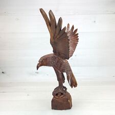 Vintage Hard Dark Wood Carved Eagle 15