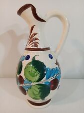 Vintage Mexican Art Pottery 10.5” Pitcher Signed PJ Mexico picture