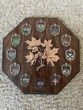 Vintage Canada Maple Leaf Wood Wall Plaque 1989 10 providence 2 territories  picture