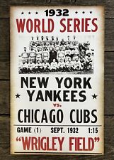 NEW YORK YANKEES vs. Chicago Cubs 1932 World Series, Wrigley, 22” x 14” Poster picture