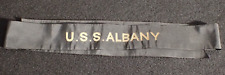 Philippine American War - WWI Era USN Navy 'U.S.S. Albany' Sailors Cap Hat Tally picture