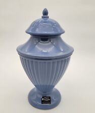 HAEGER pottery blue Vase big Urn Planter Vase with lid rare Signed Shipping picture
