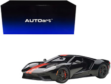 2017 Ford GT Shadow Black with Orange Stripes 1/18 Model Car picture