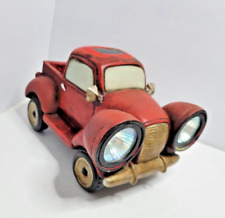 Vintage Red Pick-up Truck - Solar Powered Headlights for Porch or Yard See Video picture