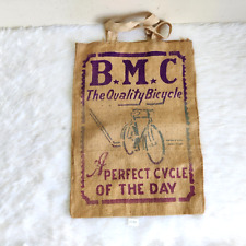 Vintage BMC Cycle Automobile Advertising Jute Bag Rare Collectible Old CL90 picture