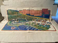 RARE 1970s ~ Cedar Point Amusement Park Poster Size Map Old Rides ~ Sandusky OH picture