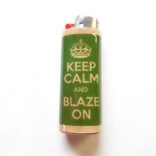 Keep Calm And Blaze On Lighter Case Holder Sleeve Cover Fits Bic Lighters picture