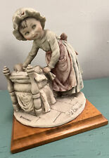 Vintage G. Armani Giuseppe Florence Girl Putting Toys to The Bed Figurine Signed picture