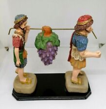 Beautiful Miracle grapes two men hold wood figure hand painted Bethlehem gift  picture
