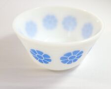 Vintage Federal Glass Blue Daisy Milk Glass Mixing Bowl 7