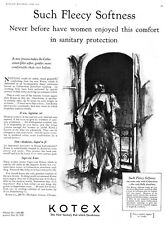 1929 Kotex Sanitary Pad Vintage Print Ad Charcoal Illustration Old Car Balcony picture