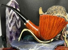 •NEW• Unsmoked XXL Bent Freehand Handmade Straight Grain Briar Pipe U.S.A. TPE picture