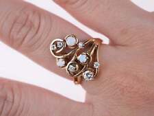 Vintage Sz7 14k gold diamond and opal ring picture